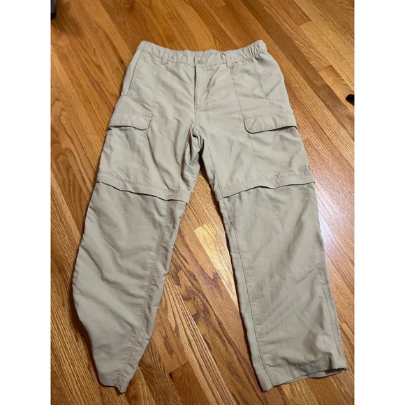 The North Face Convertible Cargo Pants Hiking Outdoor Beige Zip Off Size L - Picture 1 of 5